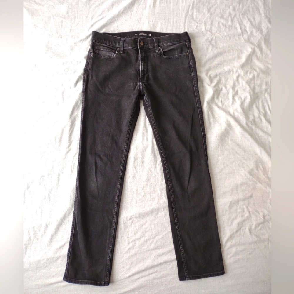 Hollister Mens Black Jeans 32x32 Slim Straight